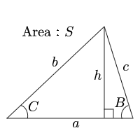Area of triangle(Angle of one side and both ends)