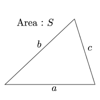 Area of triangle(The length of the three sides)