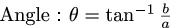Formula of angle of right-angled triangle from base and height