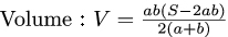 Formula for volume of cuboid given surface area