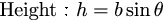 The formula that calculate the height of the two sides and that angle