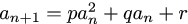 Recurrence formula :  pa^2+qa+r