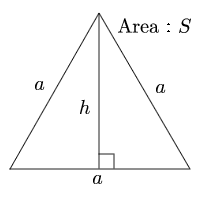 Height and area of equilateral triangle from side