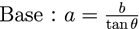 Formula of base of right-angled triangle from height and angle