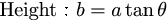 Formula of height of right-angled triangle from base and angle