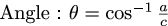 Formula of angle of right-angled triangle from base and oblique side