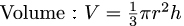 Formula for volume of circular cone